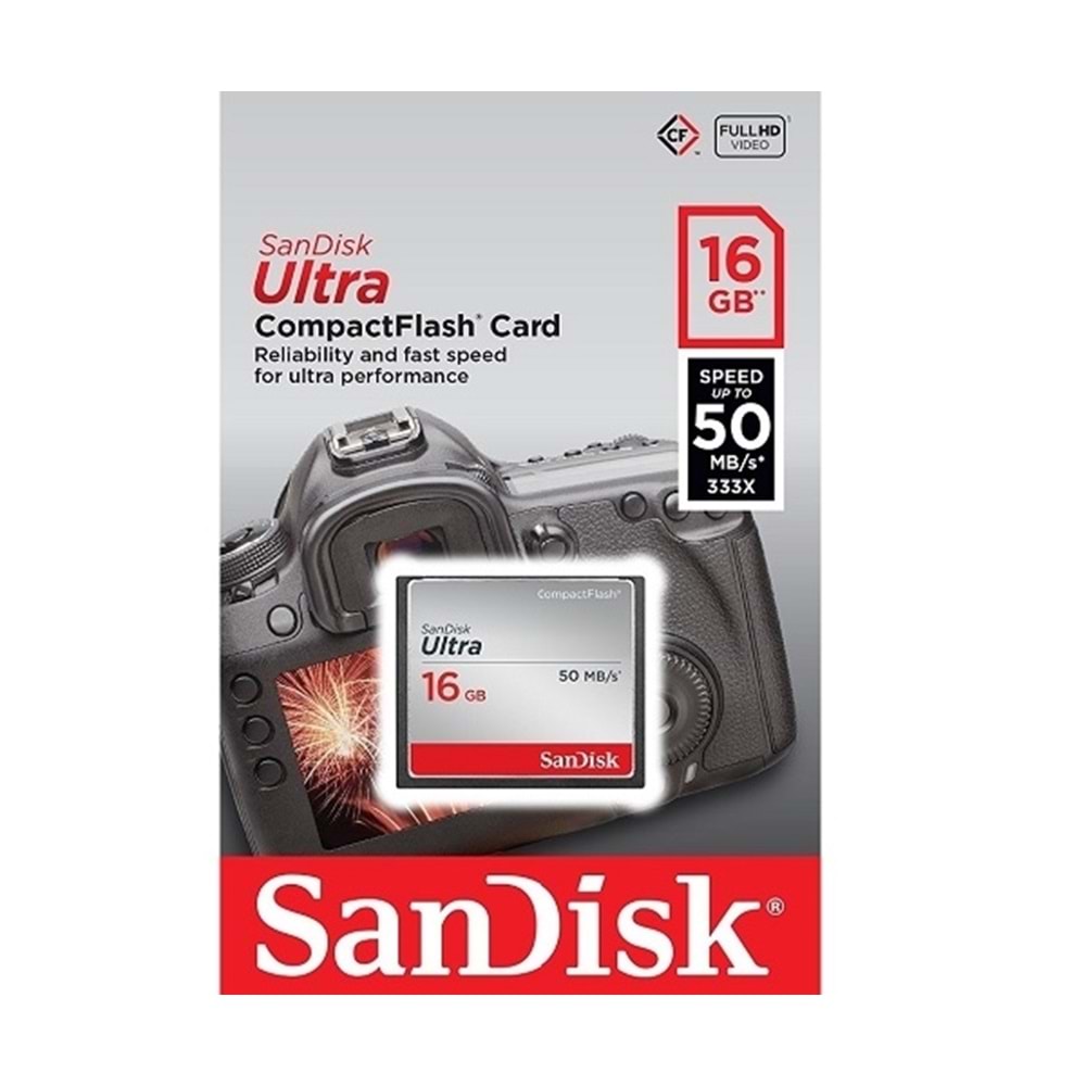 SanDisk 16Gb Ultra 50Mb/s Compack Cf Hafıza Kartı