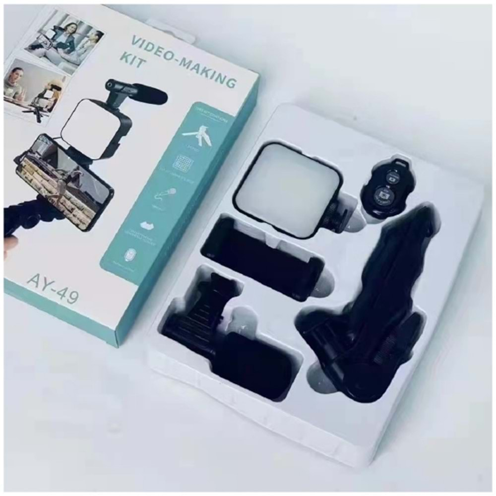 DP Ay-49 Video Making Kit Youtube Tiktok Işık Tripod Vlog Video Kayıt Işık Kumandalı Foto Video Işık