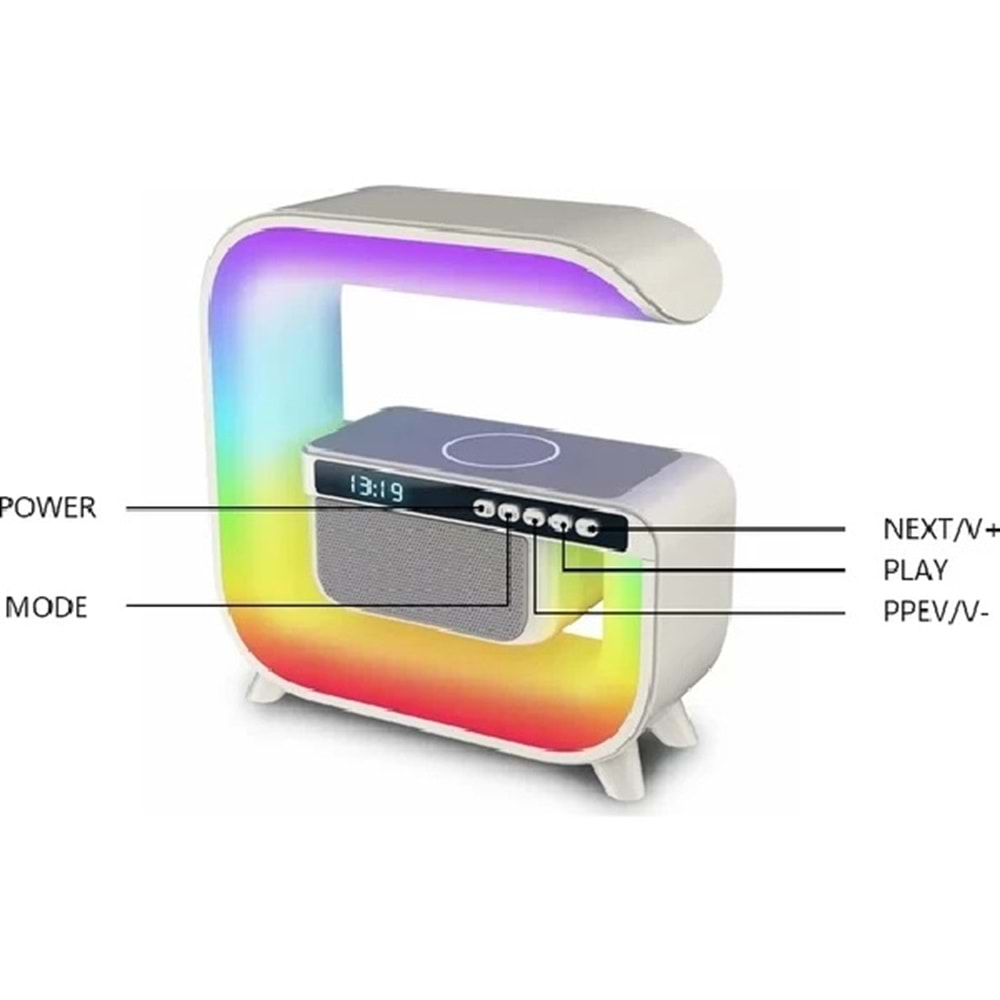 DP XM-G3 Smart Light Sound Machine Kablosuz Şarj Hoparlör Çok Modlu Işık Kutusu