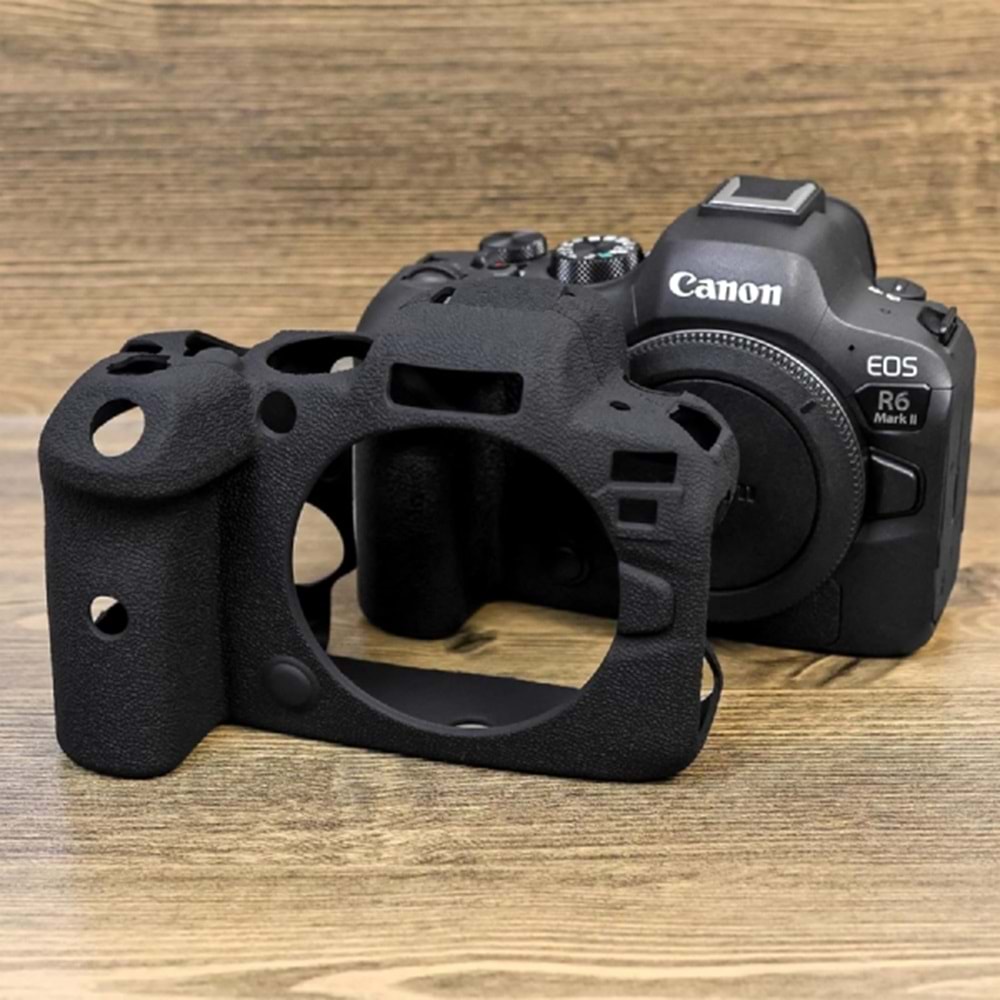 DP Canon R6 Mark 2 Silikon Kılıf (SİYAH)