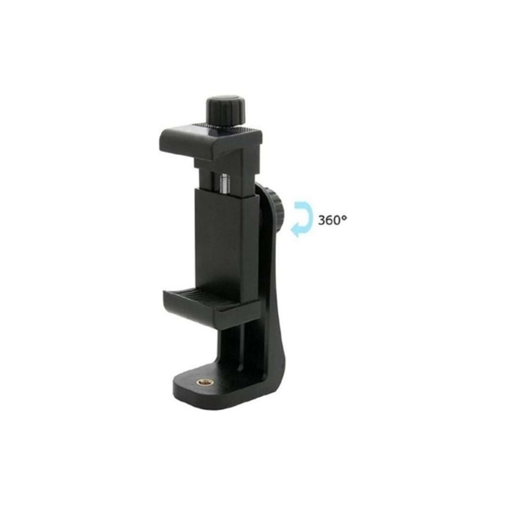 Tripod ve Monopod Için Telefon Bağlantı Aparatı Cep Telefonu Klipsi Tutucu Yatay ve Dikey Kullanılır