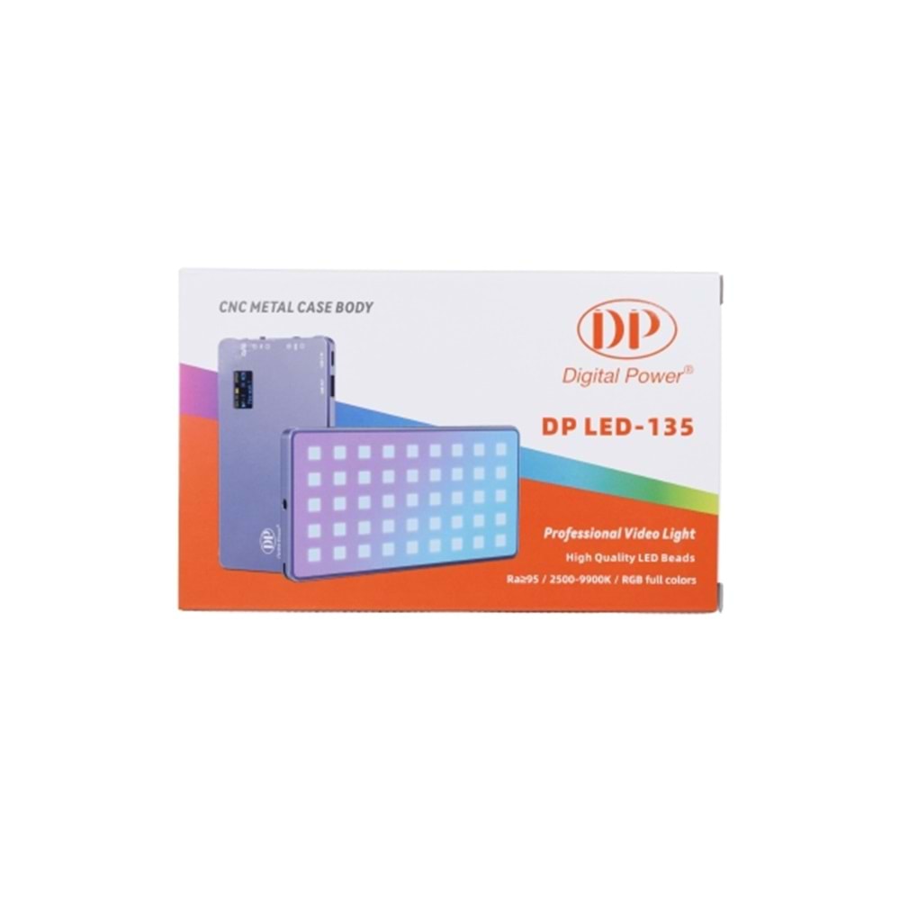 DP Led 135 RGB Led Işık Paneli Foto Video Işık RGB Slikon Diffucer Çantalı Şarj Edilebilir