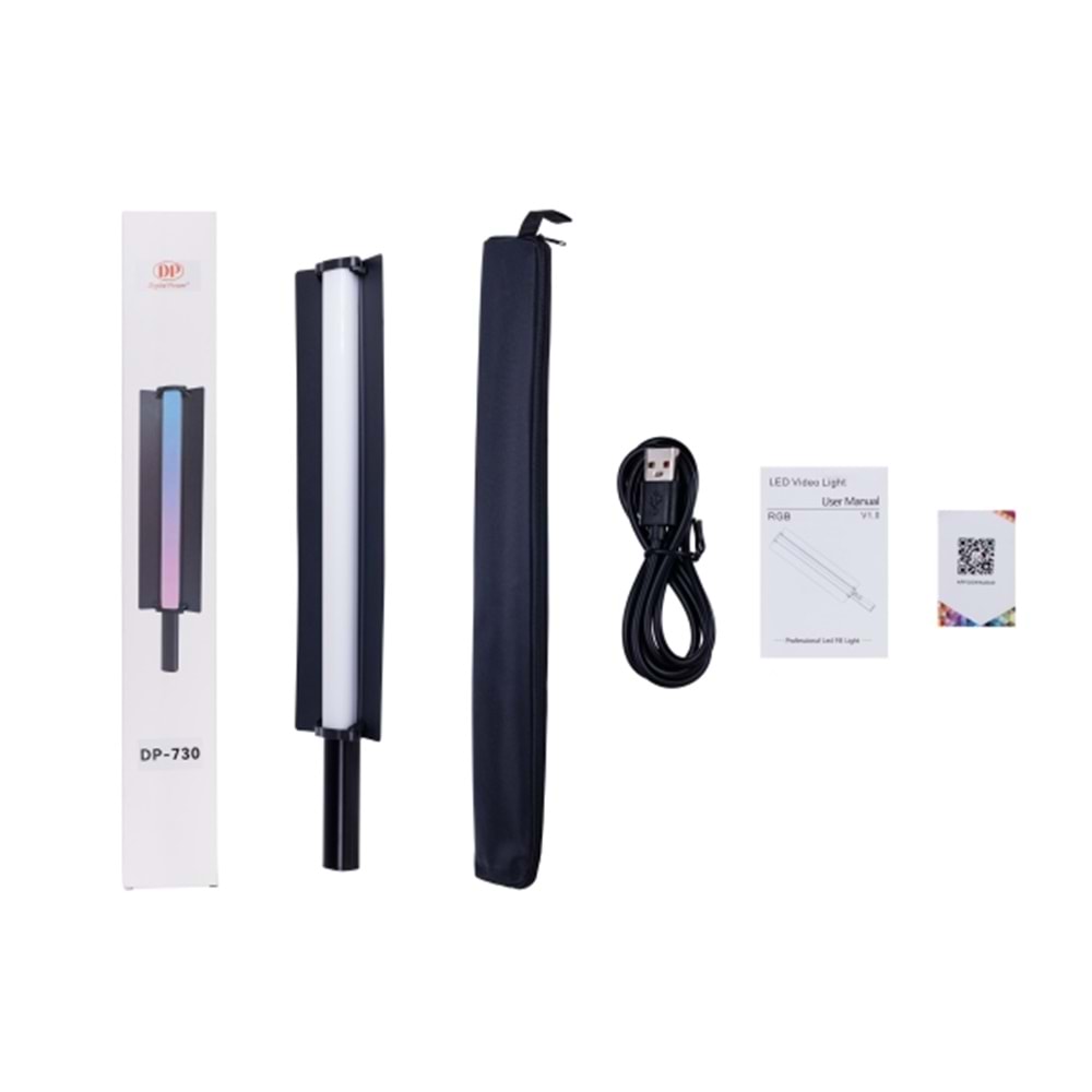 DP-730 LED Rgb Stick Çubuk LED Foto Video Işık Rgb LED Işık Çubuğu Telefonla Kontrol Çantalı 30W
