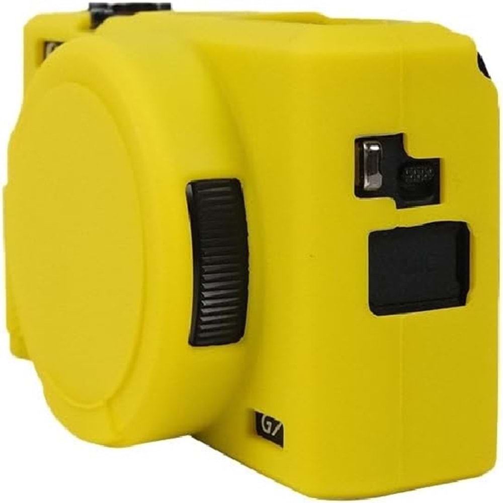 DP Canon Powershot G7 X Mark III / G7x3 Lens Kapaklı Yumuşak Silikon Koruyucu Kılıf Sarı Renk