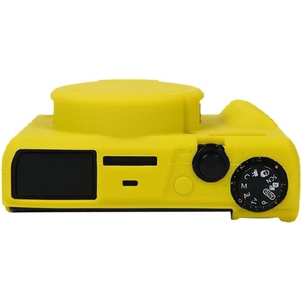 DP Canon Powershot G7 X Mark III / G7x3 Lens Kapaklı Yumuşak Silikon Koruyucu Kılıf Sarı Renk