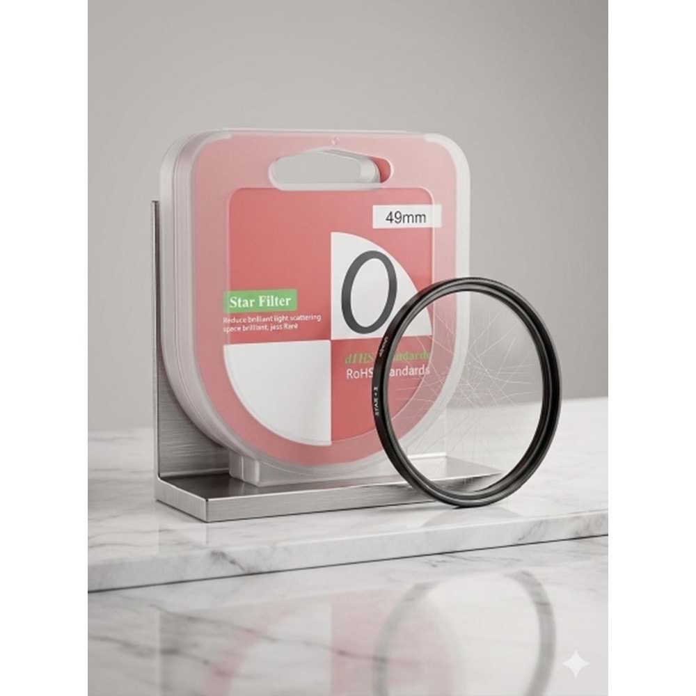 DP 49MM Yıldız Filtre 8x Efekt Filtre Özellikli Yüksek Kalite Alüminyum ve Optik Cam