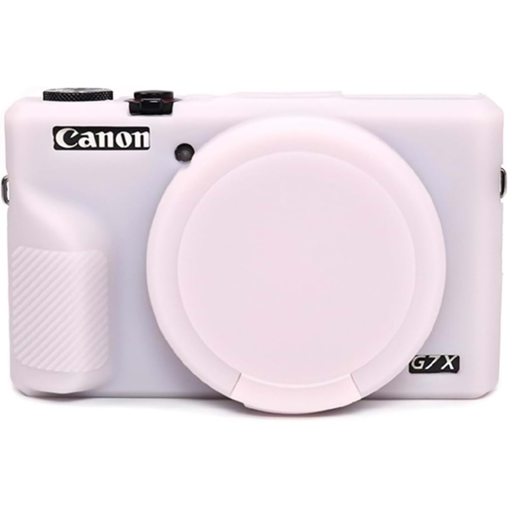 DP Canon Powershot G7 X Mark III / G7x3 Lens Kapaklı Yumuşak Silikon Koruyucu Kılıf Beyaz Renk