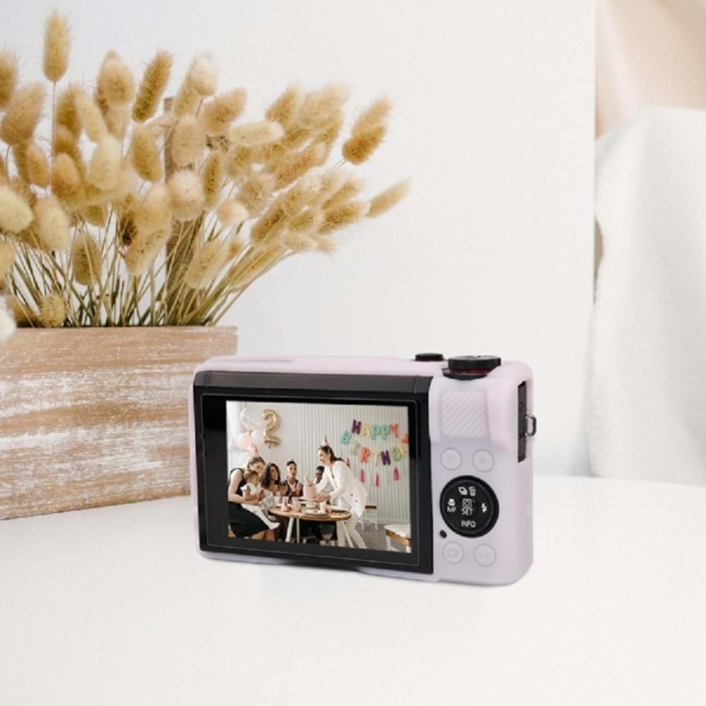 DP Canon Powershot G7 X Mark III / G7x3 Lens Kapaklı Yumuşak Silikon Koruyucu Kılıf Beyaz Renk