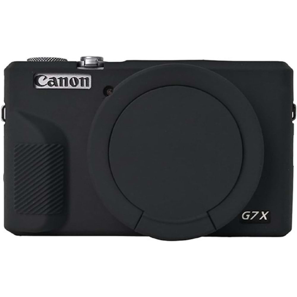 DP Canon Powershot G7 X Mark III / G7x3 Lens Kapaklı Yumuşak Silikon Koruyucu Kılıf Siyah Renk
