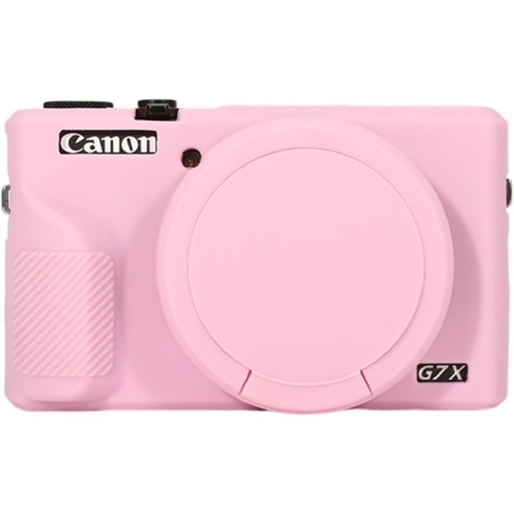 DP Canon Powershot G7 X Mark III / G7x3 Lens Kapaklı Yumuşak Silikon Koruyucu Kılıf Açık Pembe Renk
