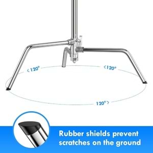 DP Boom kollu C stand, 330 cm ayarlanabilir çelik aydınlatma tripodu, tutma kollu, bacaklı