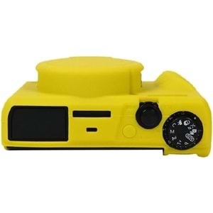 DP Canon Powershot G7 X Mark III / G7x3 Lens Kapaklı Yumuşak Silikon Koruyucu Kılıf Sarı Renk