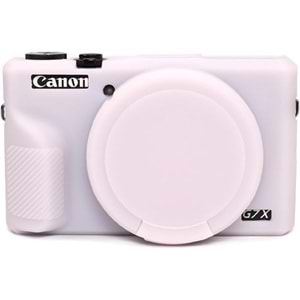 DP Canon Powershot G7 X Mark III / G7x3 Lens Kapaklı Yumuşak Silikon Koruyucu Kılıf Beyaz Renk