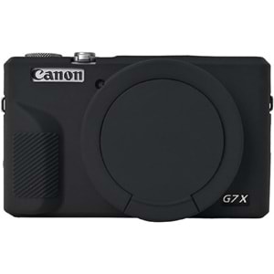 DP Canon Powershot G7 X Mark III / G7x3 Lens Kapaklı Yumuşak Silikon Koruyucu Kılıf Siyah Renk