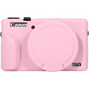 DP Canon Powershot G7 X Mark III / G7x3 Lens Kapaklı Yumuşak Silikon Koruyucu Kılıf Açık Pembe Renk