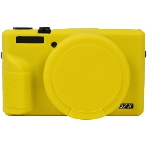DP Canon Powershot G7 X Mark III / G7x3 Lens Kapaklı Yumuşak Silikon Koruyucu Kılıf Sarı Renk