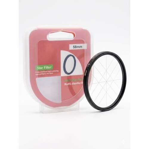 DP 58mm Yıldız Filtre 8x Efekt Filtre Özellikli Yüksek Kalite Alüminyum ve Optik Cam