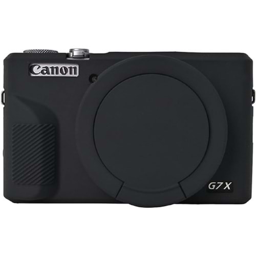 DP Canon Powershot G7 X Mark III / G7x3 Lens Kapaklı Yumuşak Silikon Koruyucu Kılıf Siyah Renk