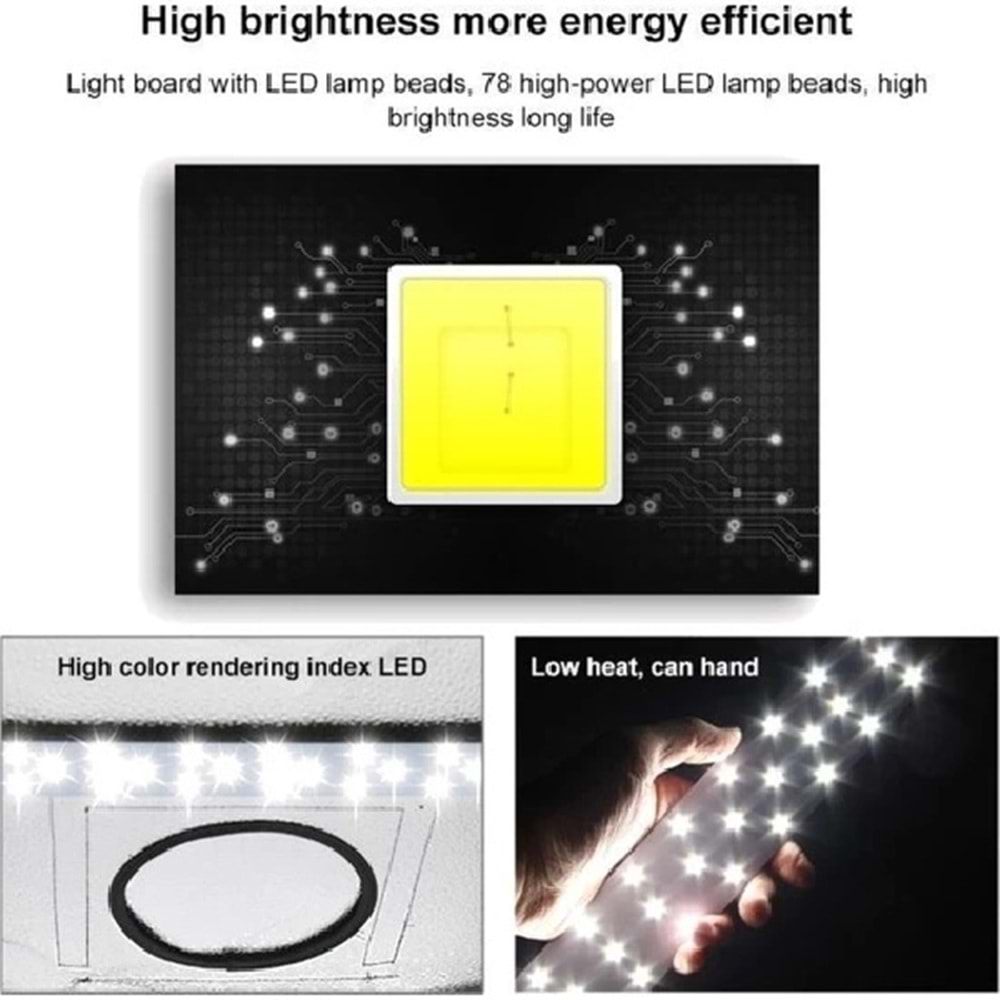 Puluz Profesyonel 80x80 cm LED Işıklı Ürün Fotoğraf Çekim Çadırı