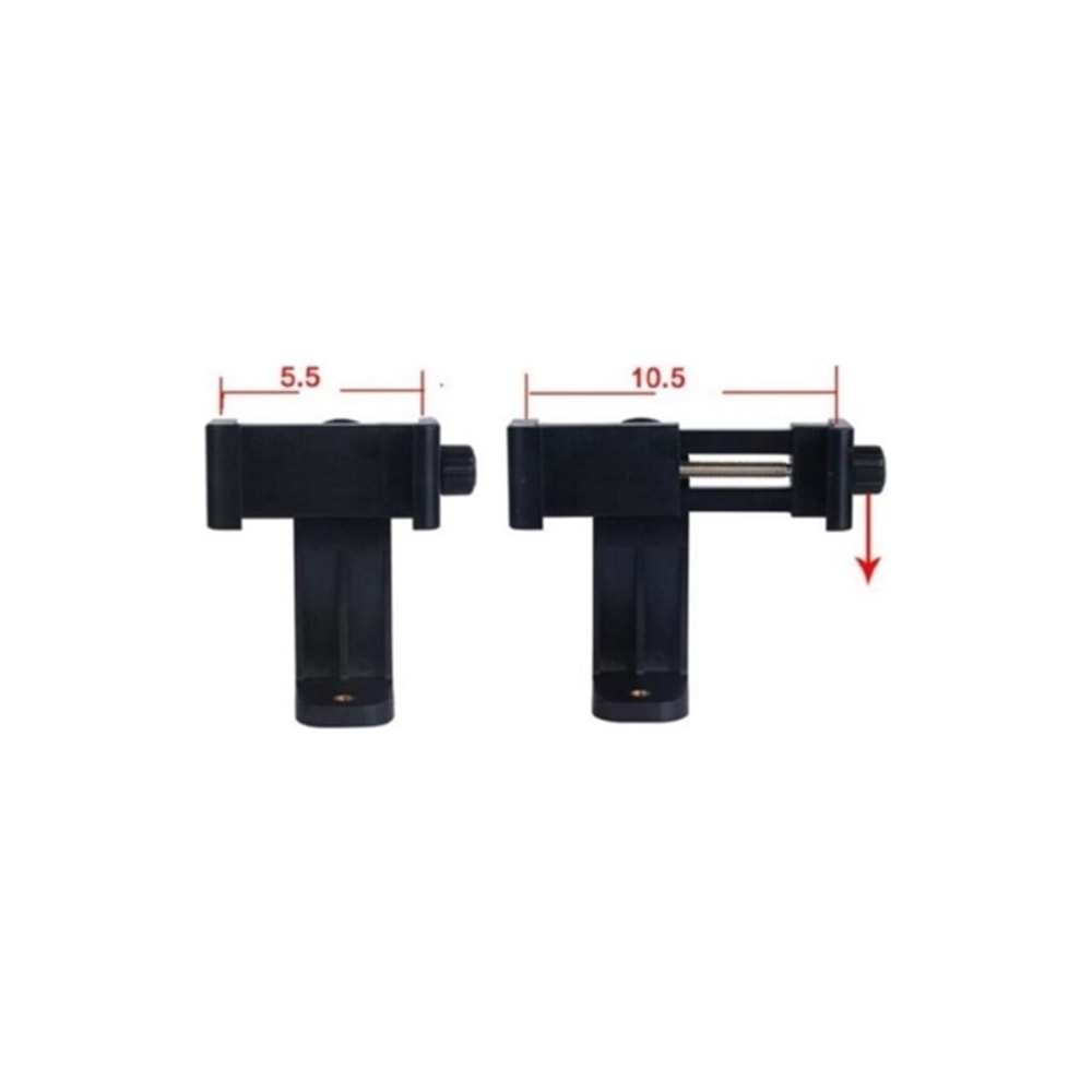 Tripod ve Monopod Için Telefon Bağlantı Aparatı Cep Telefonu Klipsi Tutucu Yatay ve Dikey Kullanılır