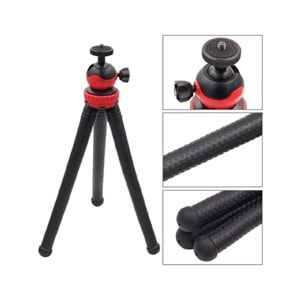 Esnek Ahtapot Tripod: Flexıble Masa Üstü Stand, Fotoğraf Makinesi ve Aksiyon Kamera Tutucu