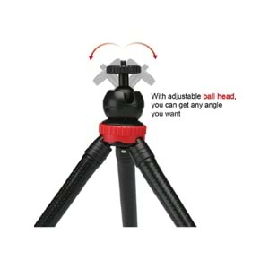 Esnek Ahtapot Tripod: Flexıble Masa Üstü Stand, Fotoğraf Makinesi ve Aksiyon Kamera Tutucu