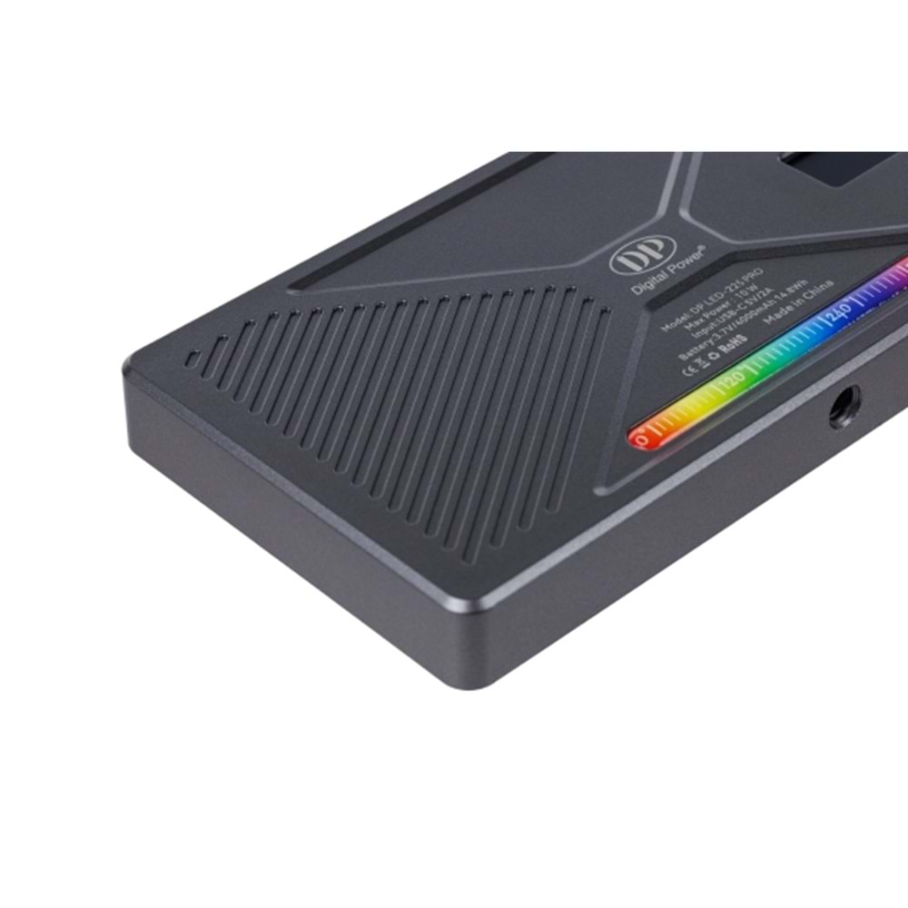 DP-LED 225 PRO Rgb Led Işık 2500K-9900K Fotoğraf Video Işığı Şarjlı ve App Kontrollü