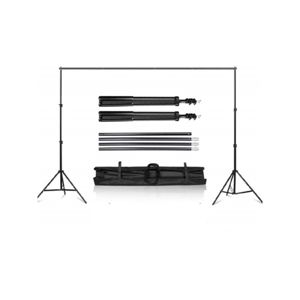 DP 2 x 3 m Yeşil Fon Perde + 2 x 3 m Fon Stantı Fotoğraf Video Çekim Kiti Greenbox Set Çantalı