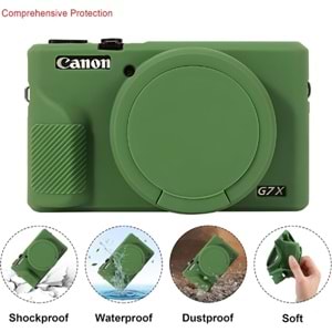 DP Canon Powershot G7 X Mark III / G7x3 Lens Kapaklı Yumuşak Silikon Koruyucu Kılıf Yeşil Renk