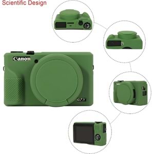 DP Canon Powershot G7 X Mark III / G7x3 Lens Kapaklı Yumuşak Silikon Koruyucu Kılıf Yeşil Renk