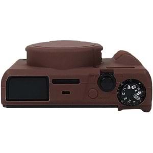 DP Canon Powershot G7 X Mark III / G7x3 Lens Kapaklı Yumuşak Silikon Koruyucu Kılıf Kahverengi Renk