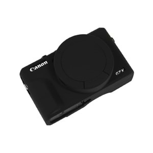 DP Canon Powershot G7 X Mark III / G7x3 Lens Kapaklı Yumuşak Silikon Koruyucu Kılıf Siyah Renk